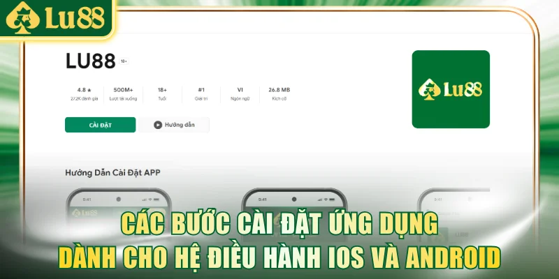 Các bước cài đặt ứng dụng dành cho hệ điều hành IOS và Android