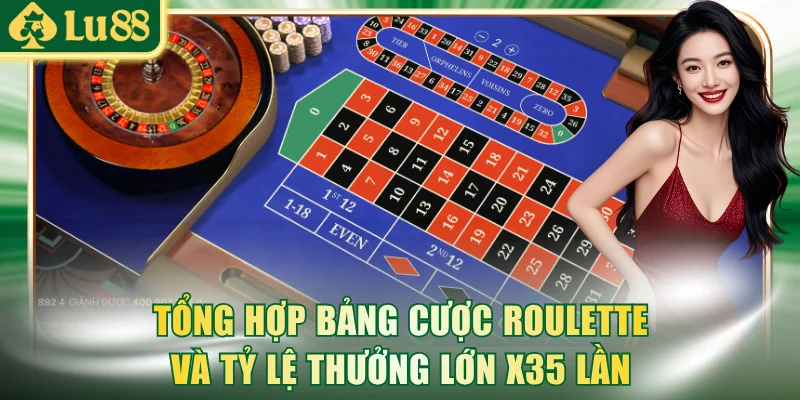 Tổng hợp bảng cược Roulette và tỷ lệ thưởng lớn x35 lần